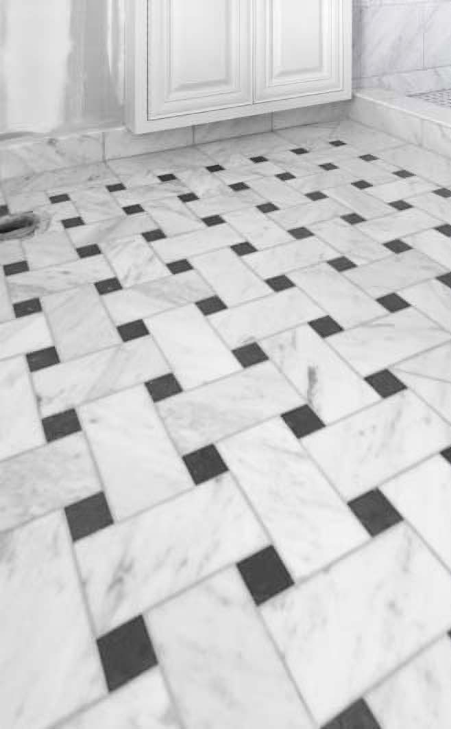 PDX checkered weaved bathroom floor tile in Gresham, Oregon