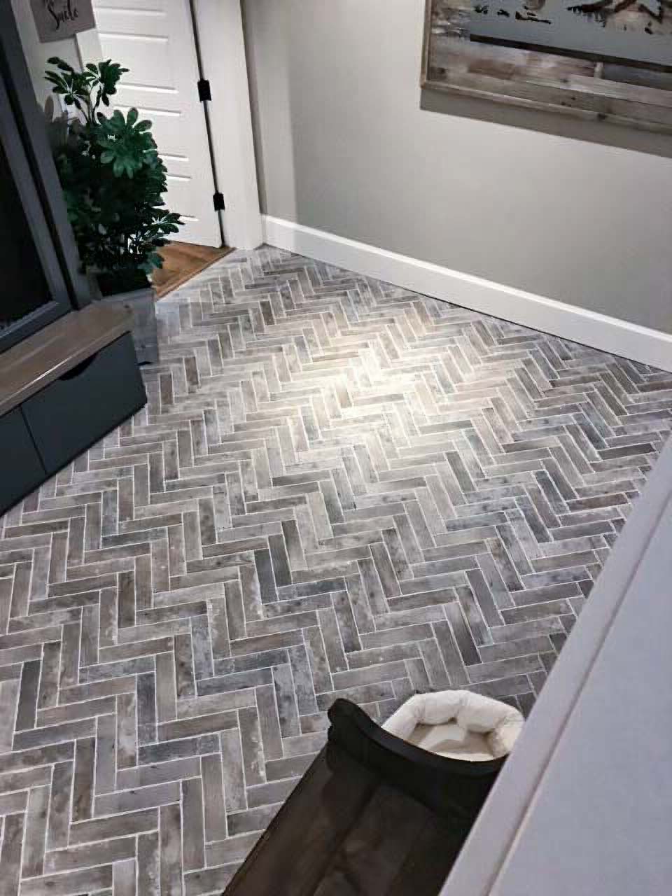 tile strips zigzag installation